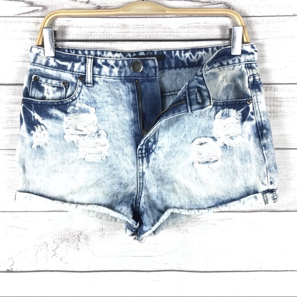 Forever 21 distressed high rise jean shorts sz 28 - Picture 3 of 8